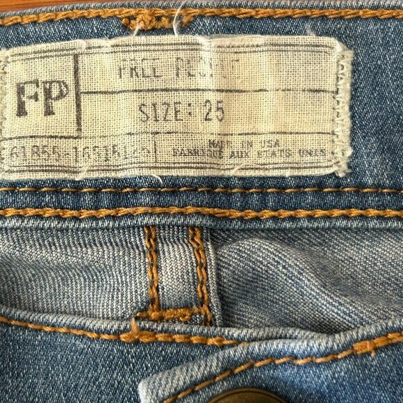 Free People Denim Jeans Size 25 Skinny Jeans Size 0 Made in USA - Picture 4 of 7